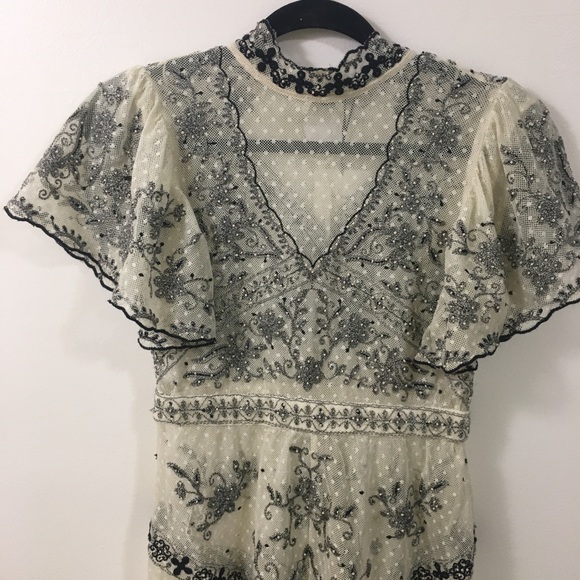 ZARA NWT LACE BEADED DRESS - Picture 4 of 7